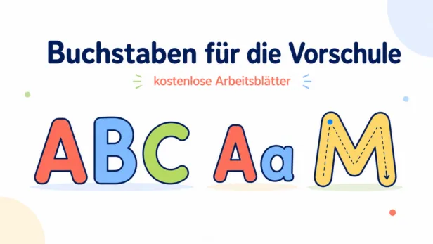 Buchstaben für die Vorschule – kostenlose Arbeitsblätter Buchstaben Arbeitsblätter für die Vorschule mit ABC, Groß- und Kleinbuchstaben und einer Nachspurübung