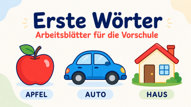 Erste Wörter – Arbeitsblätter für die Vorschule